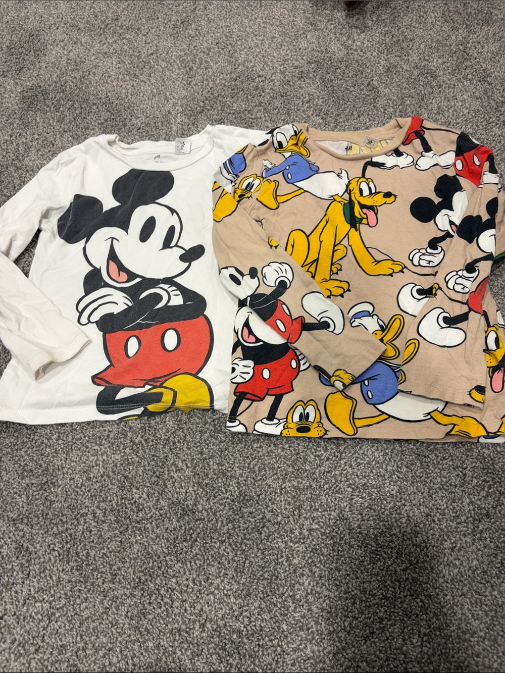 Disney Kids Long-Sleeve Tee 2pack - White, Tan,